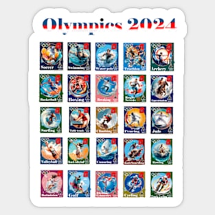 2024 Olympics Commemorative Postage Stamps Sticker